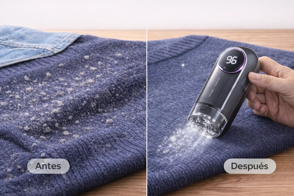 Quitapelusas eléctrico recargable | Ropa como nueva en segundos